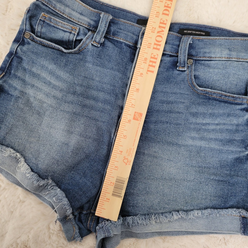 Kendall + Kylie Denim Shorts Women 9/29 Blue The Drifter High Rise Cuff Raw - Picture 8 of 9